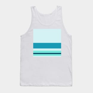 A lovely unity of Ice, Tiffany Blue, Water Blue and Midnight Green (Eagle Green) stripes. Tank Top